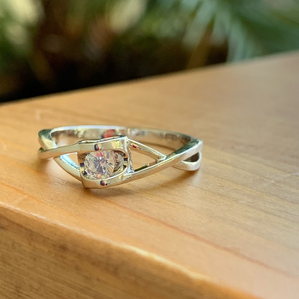 Crystal Zircon Stone Infinite Ring 925 Silver - Picture 5 of 8